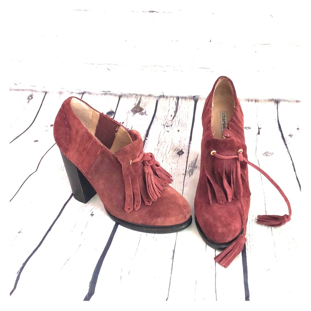 Maroon Suede Booties